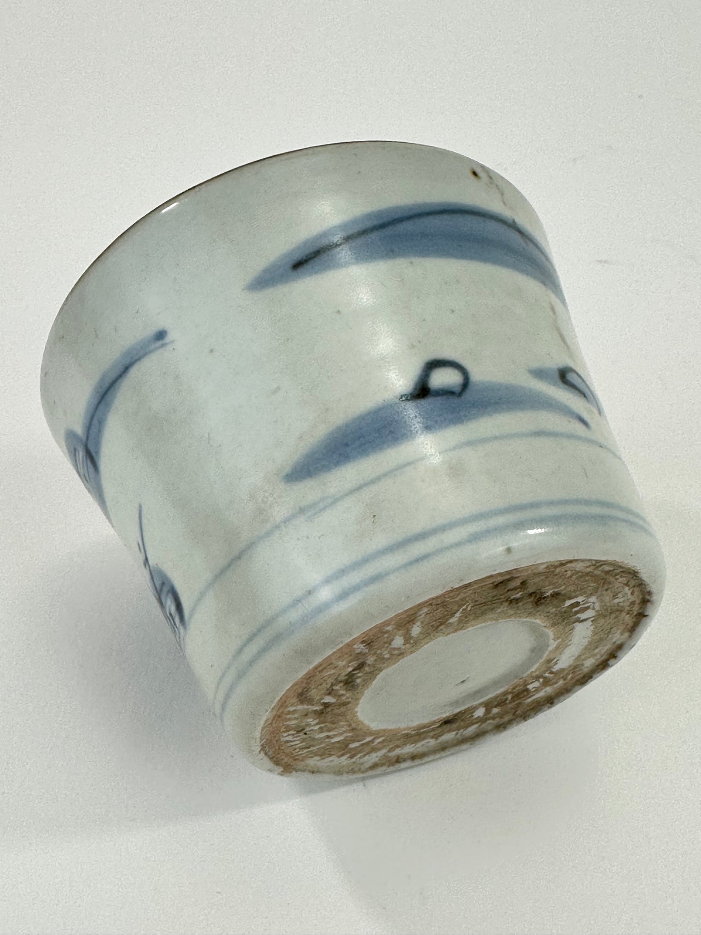 Antique Japanese Edo Period Blue & White Porcelain Sobachoko Sake / Tea Cup 3"
