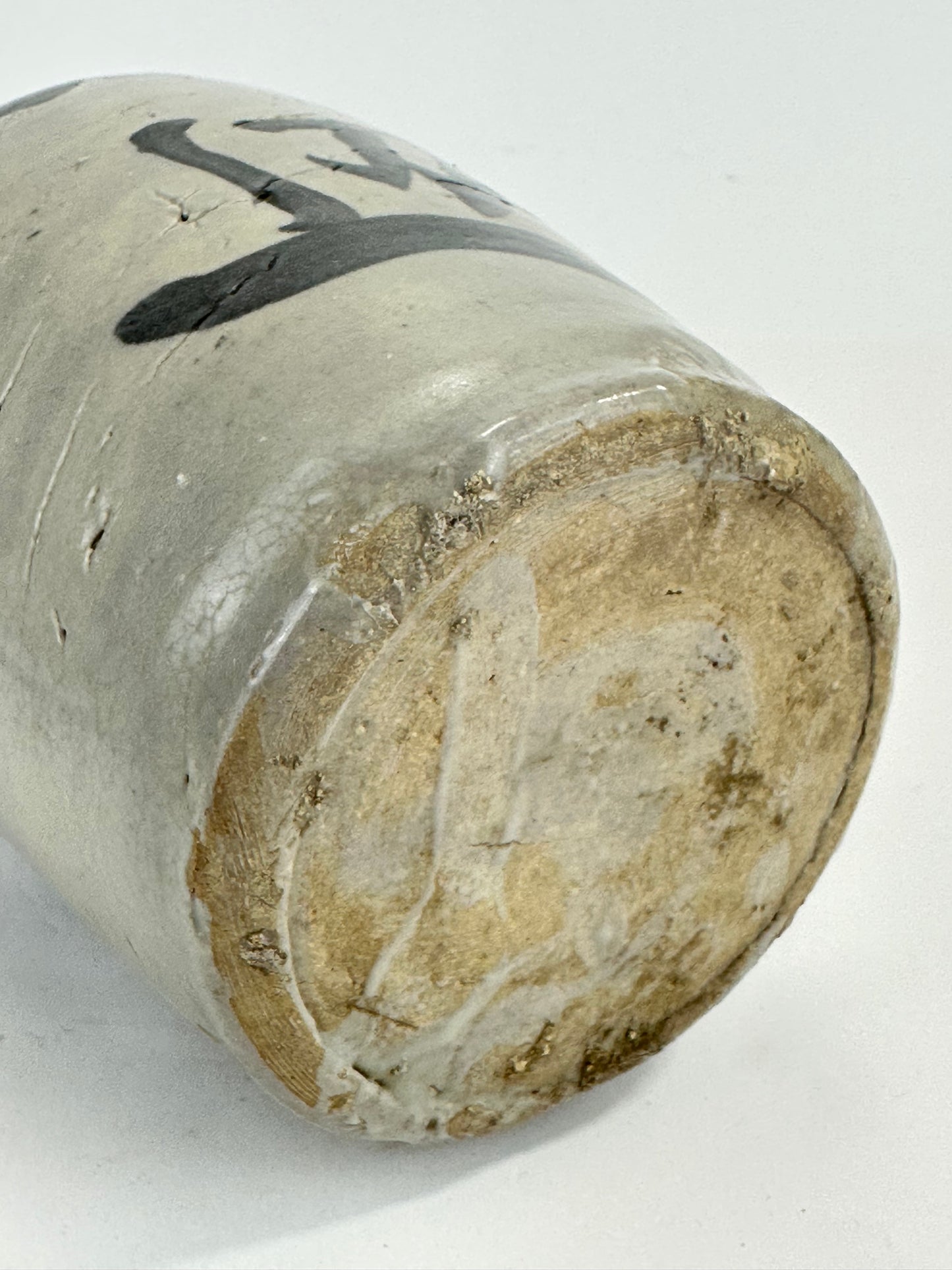 Antique Japanese 1800's Tokkuri Sake Jug Calligraphy Ceramic Mingei Vase 10"