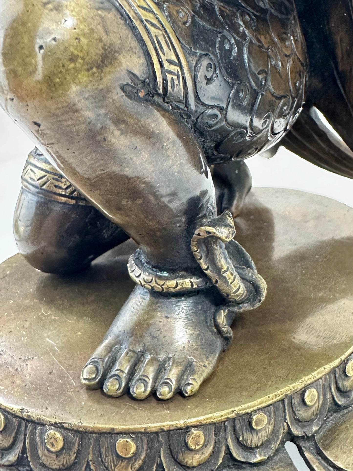 Vintage Nepalese Bronze Garuda Figure Buddhist Guardian Deity 12.5" LS#097