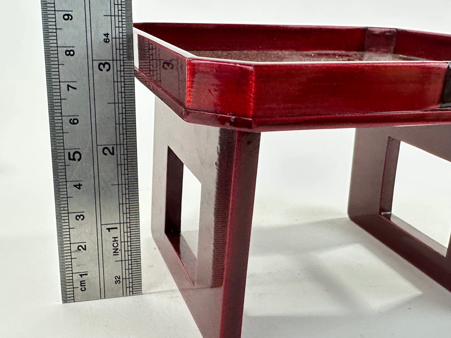 Vintage Japanese Hida Shunkei Lacquer Display Stand with Octagonal Top 4 3/4"W