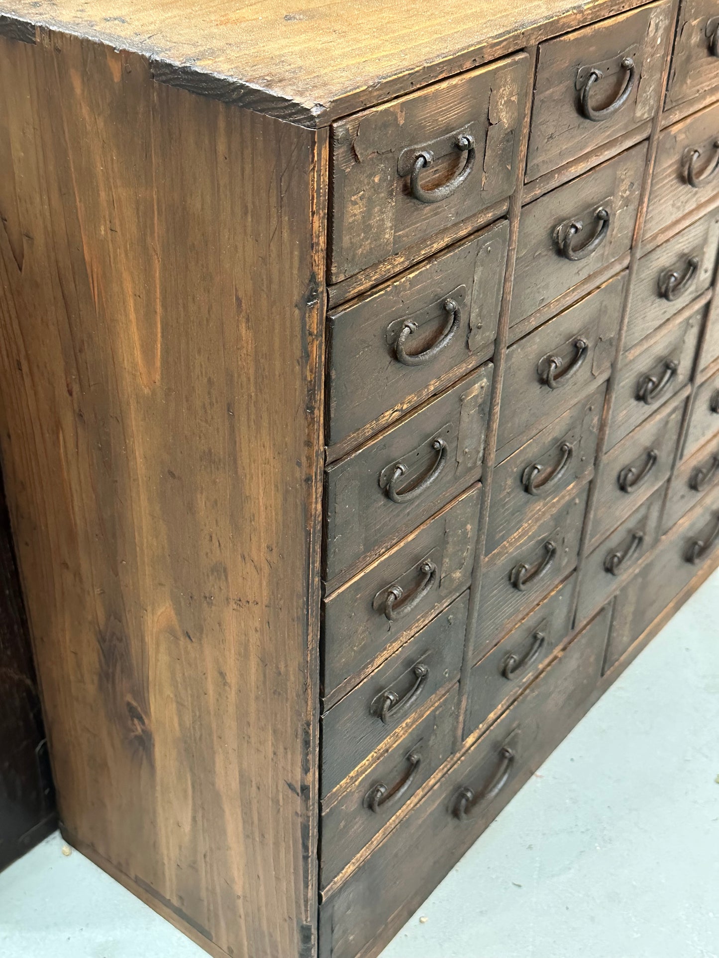 Rare Antique Japanese Kusuridansu Apothecary Tansu Edo Period c1820s 29"W