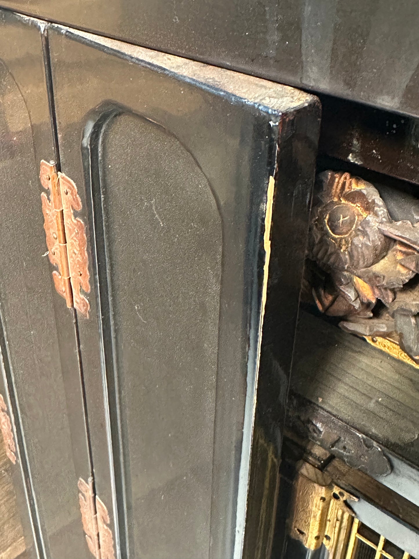 Antique Japanese Meiji Era (late 1800's) Butsudan Family Alter 45”H