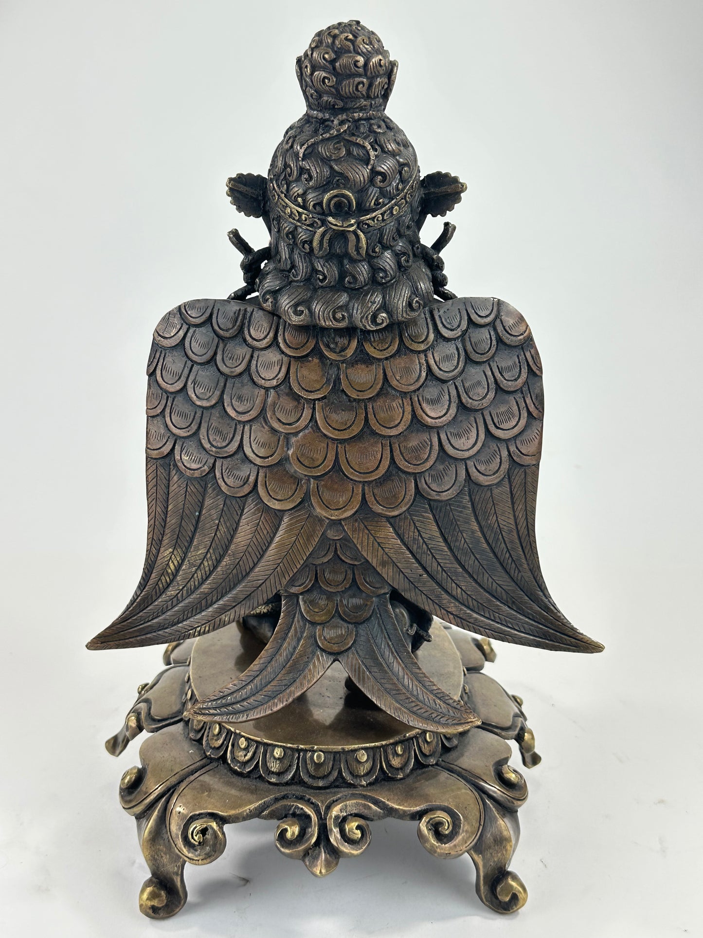 Vintage Nepalese Bronze Garuda Figure Buddhist Guardian Deity 12.5" LS#097
