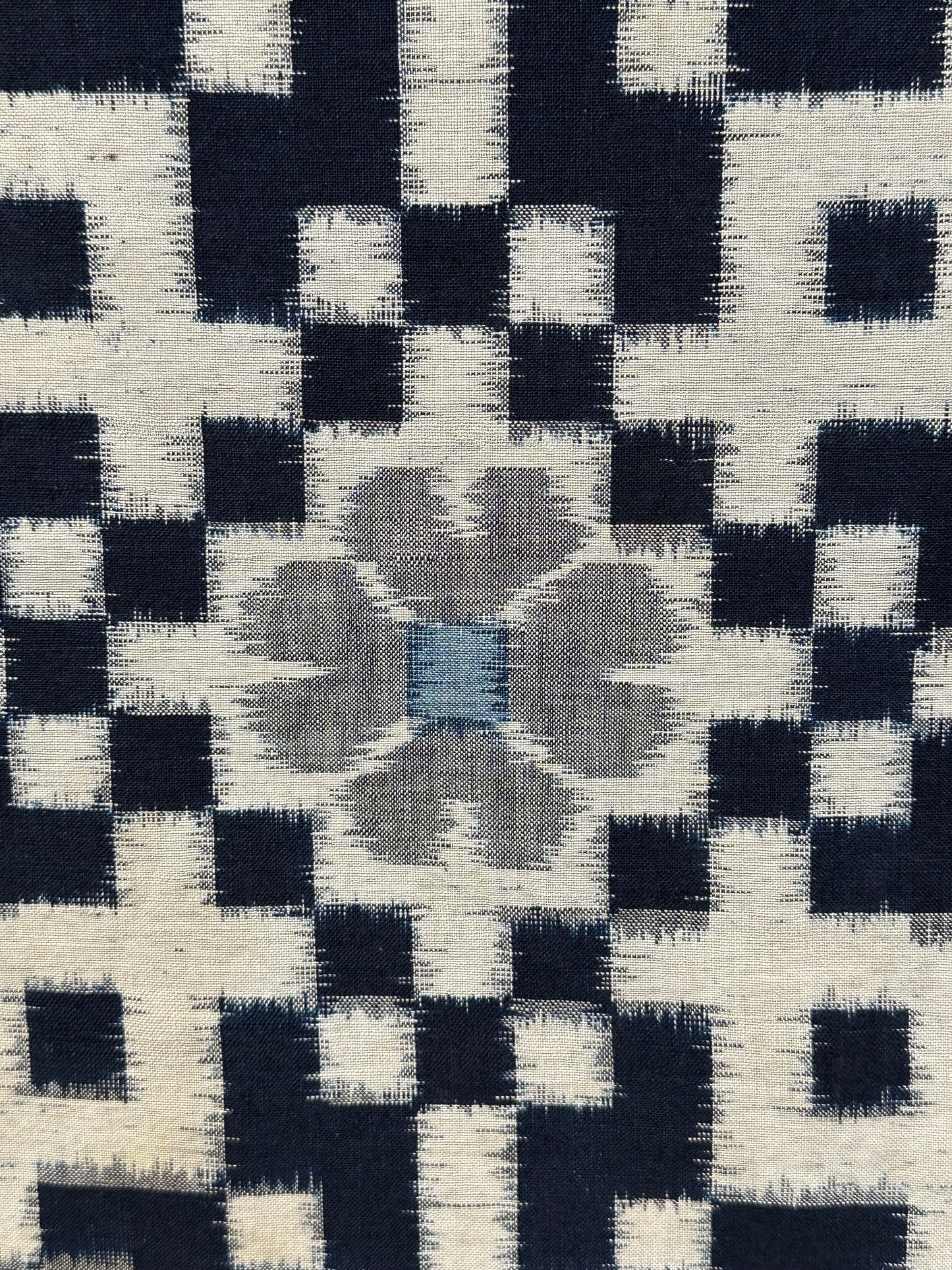 Antique Japanese 19th Century Textile - Kasuri Indigo Ikat 49"x60" #87