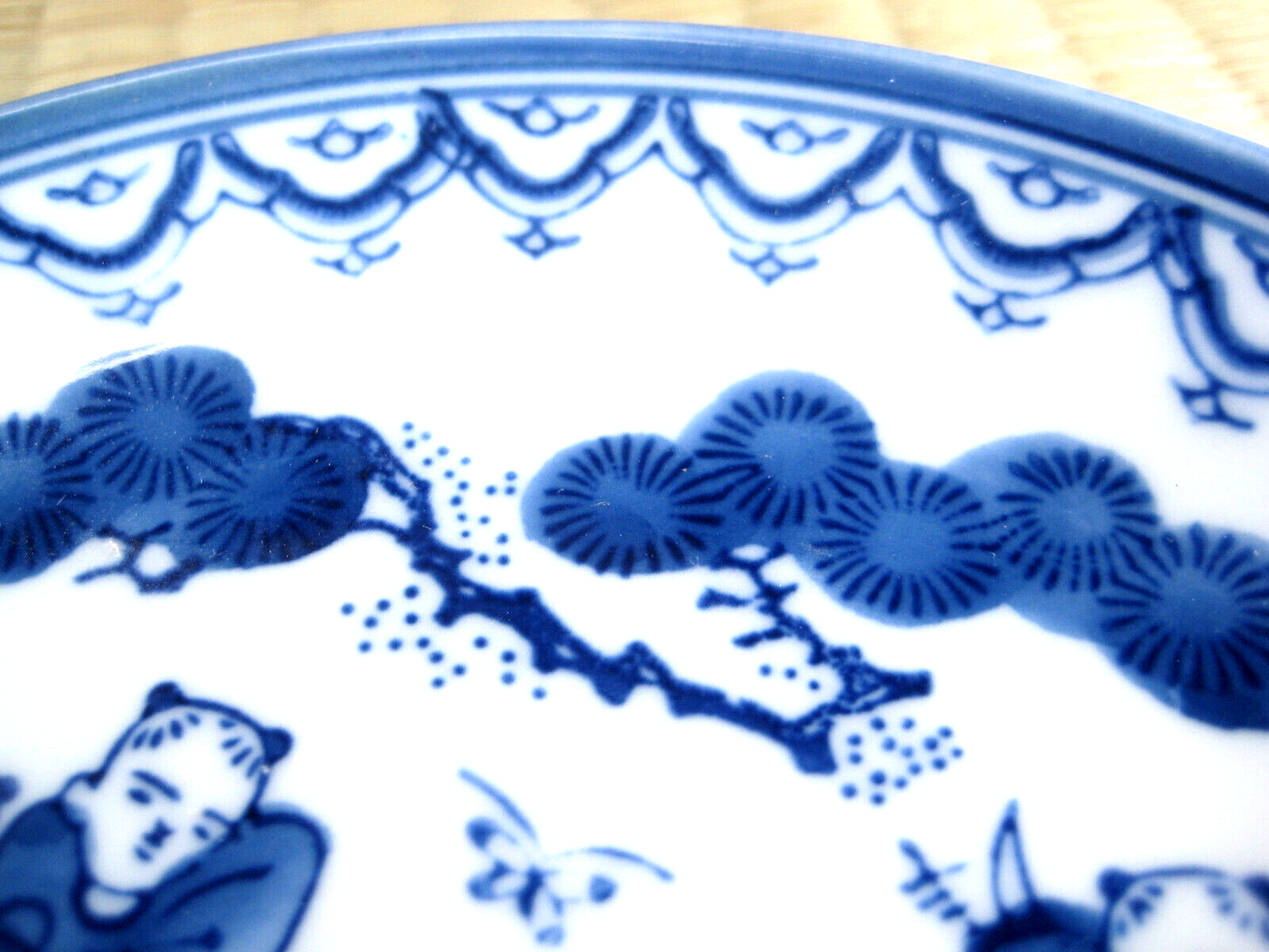 Vintage Japanese Traditional Ceramic Blue & White Chinese 5.5" Dinner Plate