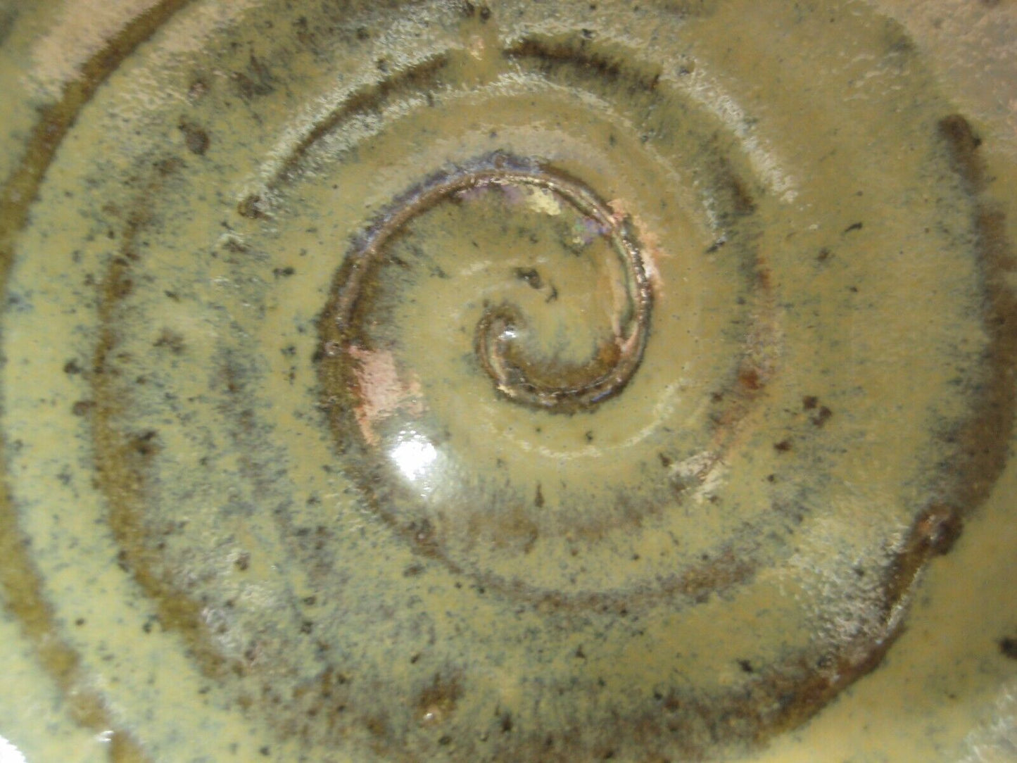 Vintage Japanese Tea Ceremony Ceramic Chawan Tea Bowl Green Hairsfur Glaze