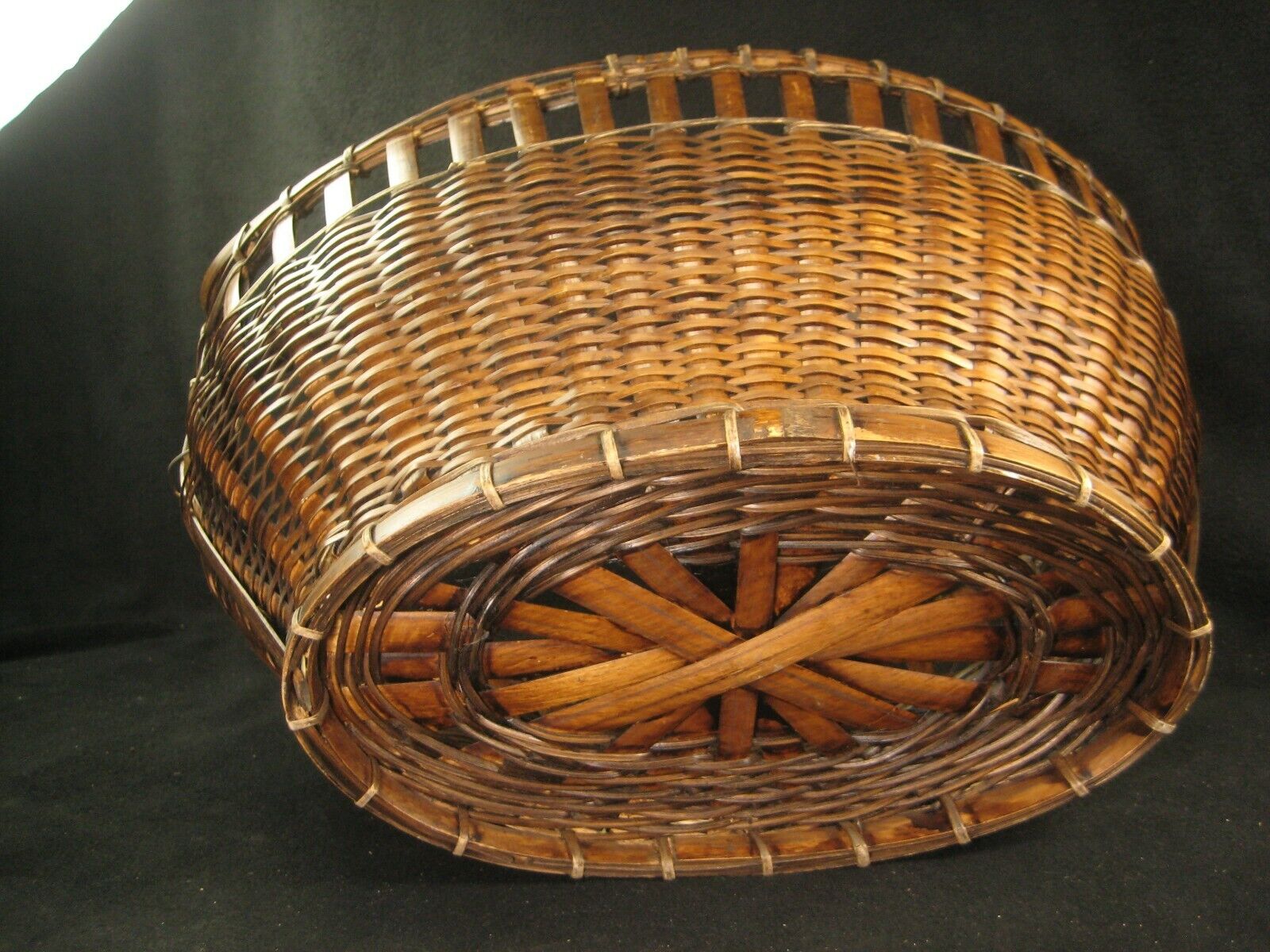 Antique Japanese Taisho (C1920) Hand Made Bamboo Basket Kago With Hand –  Shogun's Gallery