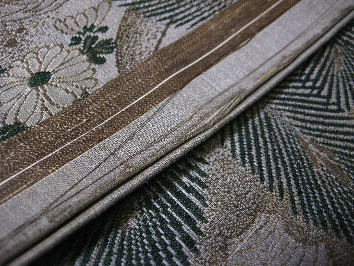 Japanese Silk Nagoya Obi Sash For Kimono Phoenix Plum Blossum & Pines 11Ft