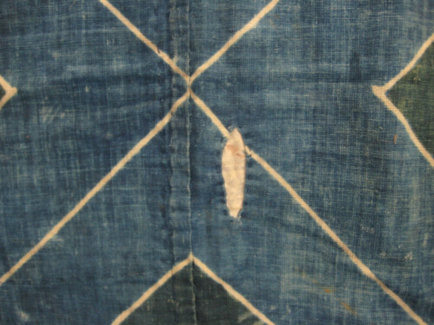 Antique Japanese C. 1800 Signed Boro Indigo Dyed Tsutsugaki Hand Woven Cotton