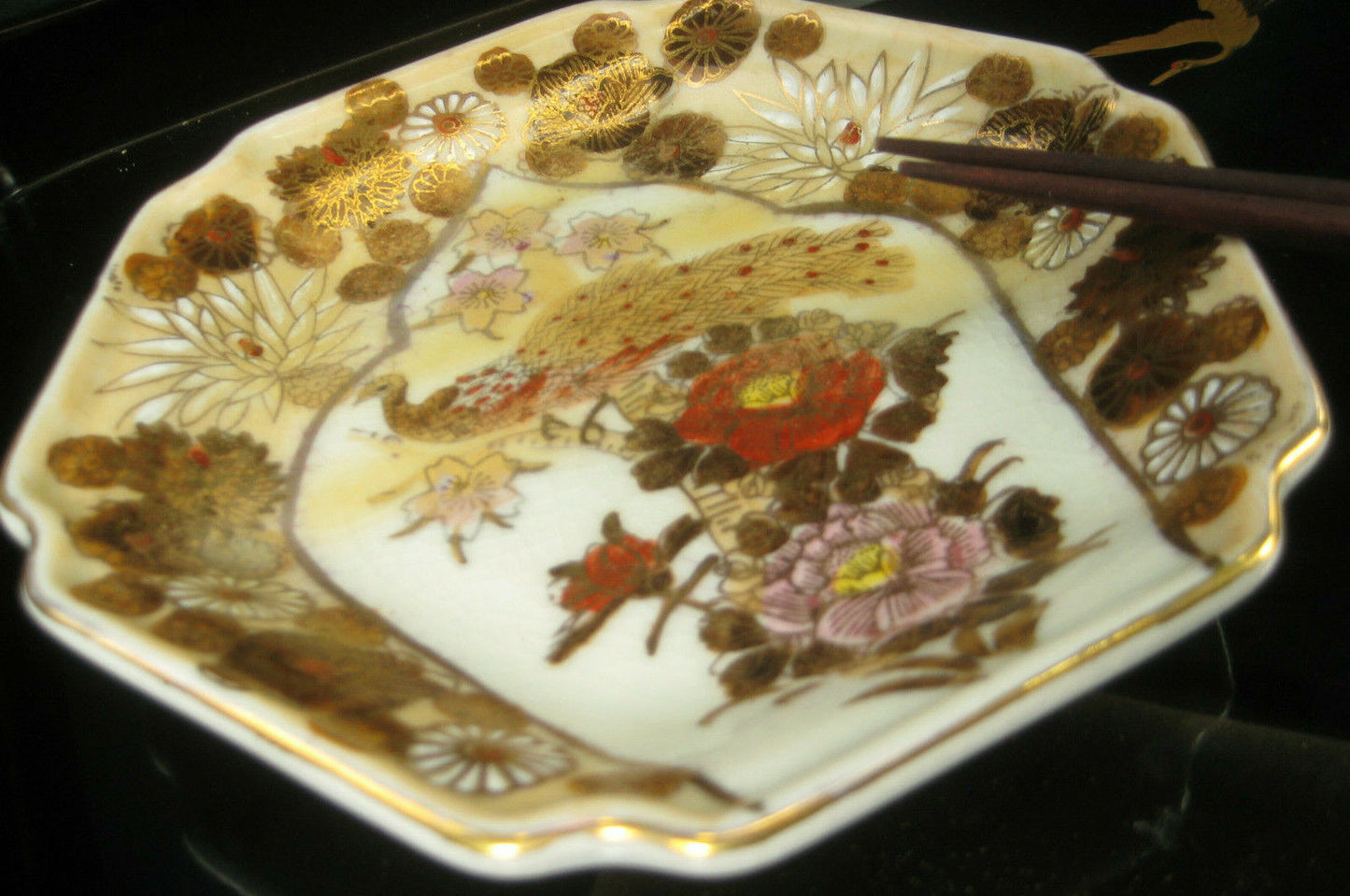 Antique Japanese Taisho Era C1900 Nakashima Ware Plate Geisha Spring Hanami 6"