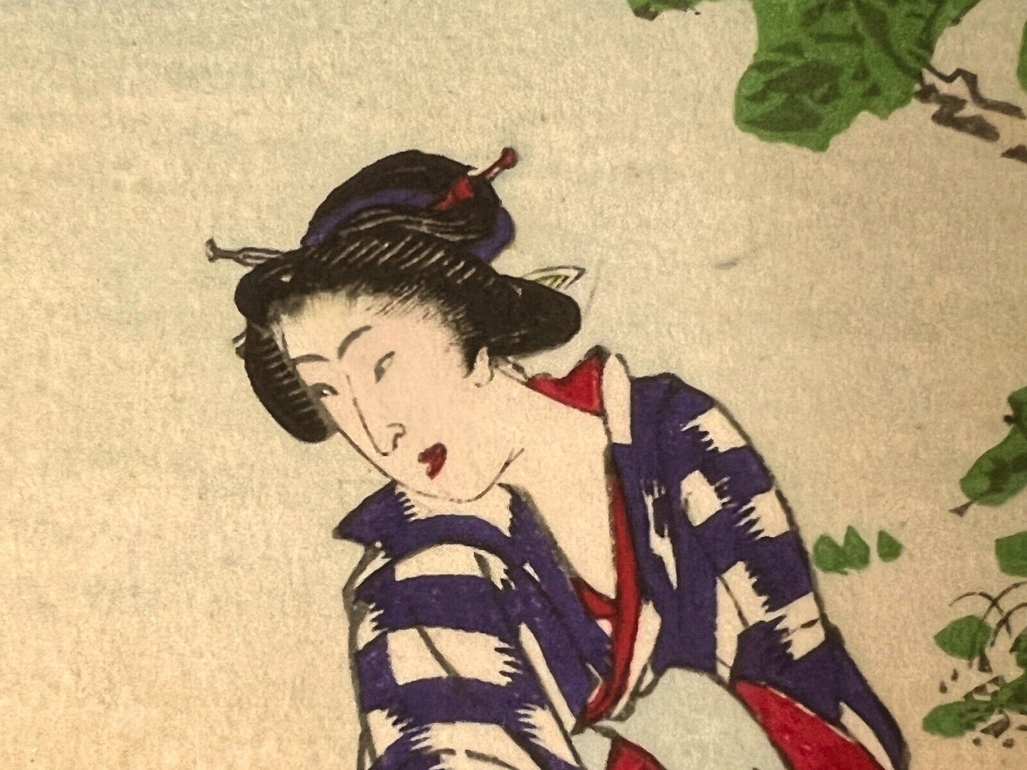 Chikayoshi Female Ukiyo-E Artist Giclee Woodblock c1877 9.5"x7"