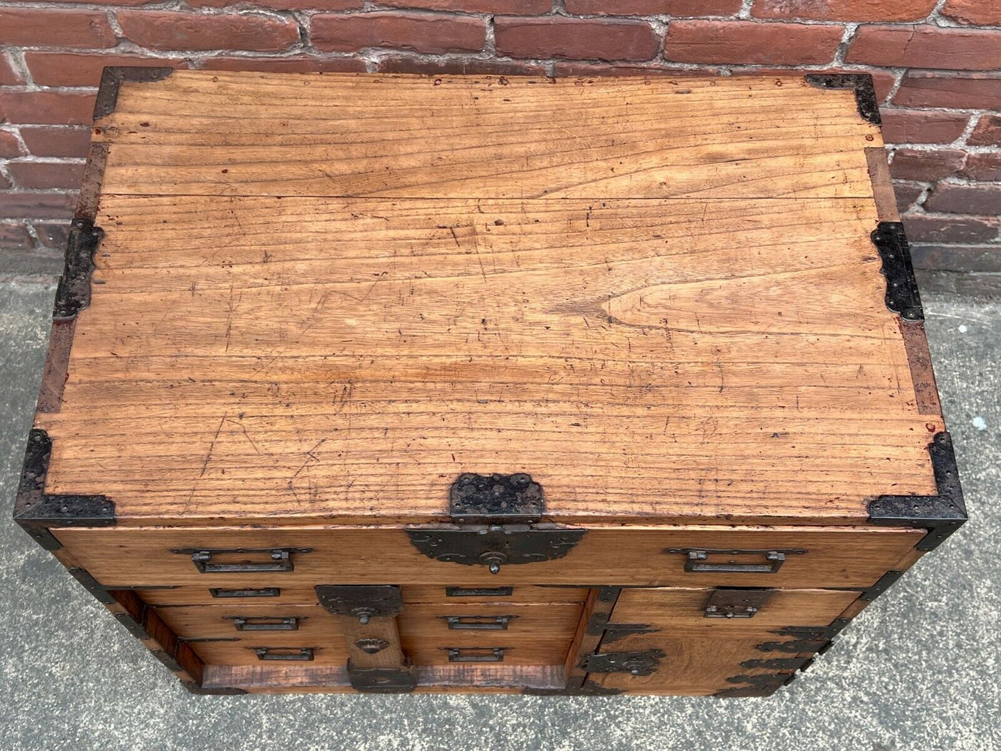 Antique Japanese Late Edo (c. 1850) Nagoya Kiri Kodansu Personal Tansu 30"W