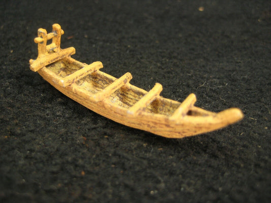 Vintage Japanese Decorative Metal Bonsai Miniature Edo Era Wooden Boat