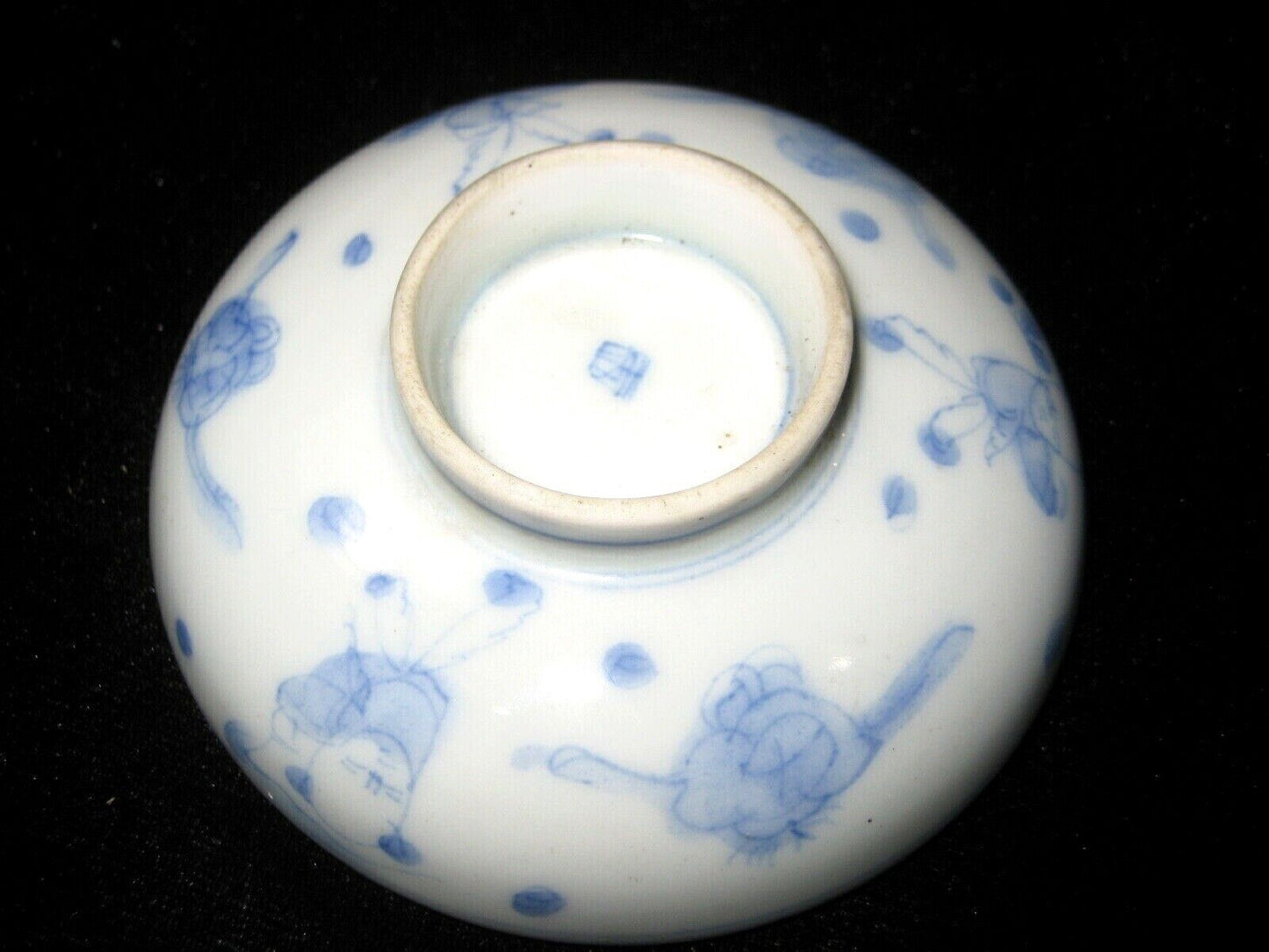 Antique Japanese Edo Era c1860 Imari Ceramic Kashizara Dish Blue & White 4"