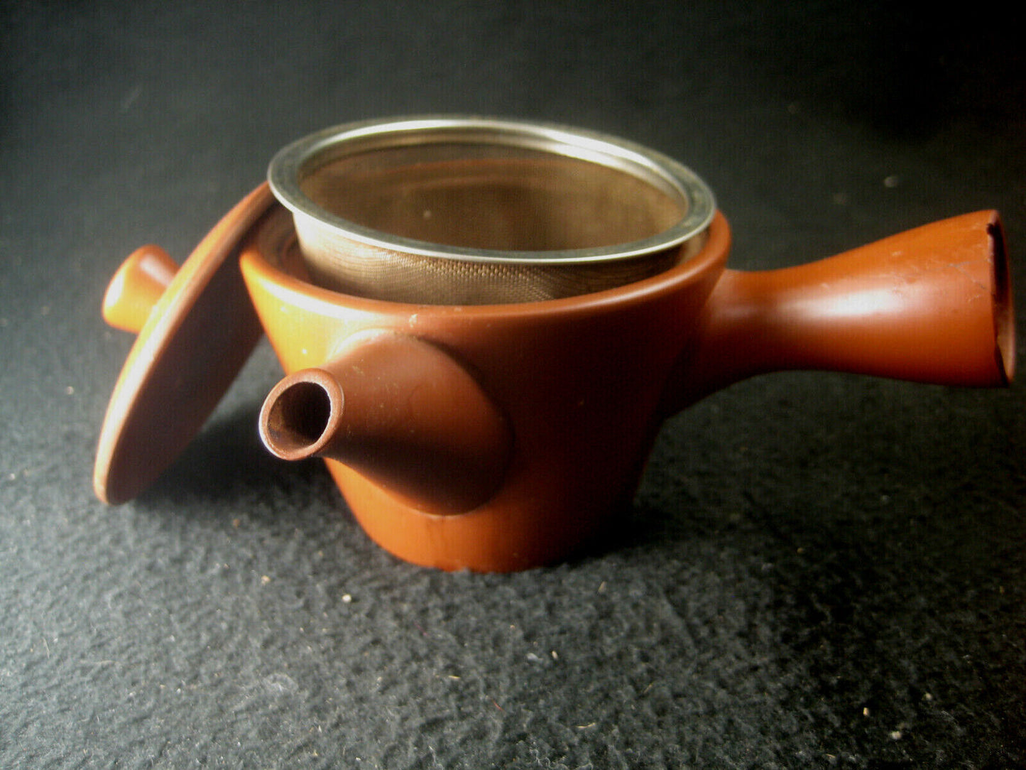 Vintage Signed Kyusu Ceramic Red Clay Tea Pot For Ocha Sencha Genmaicha