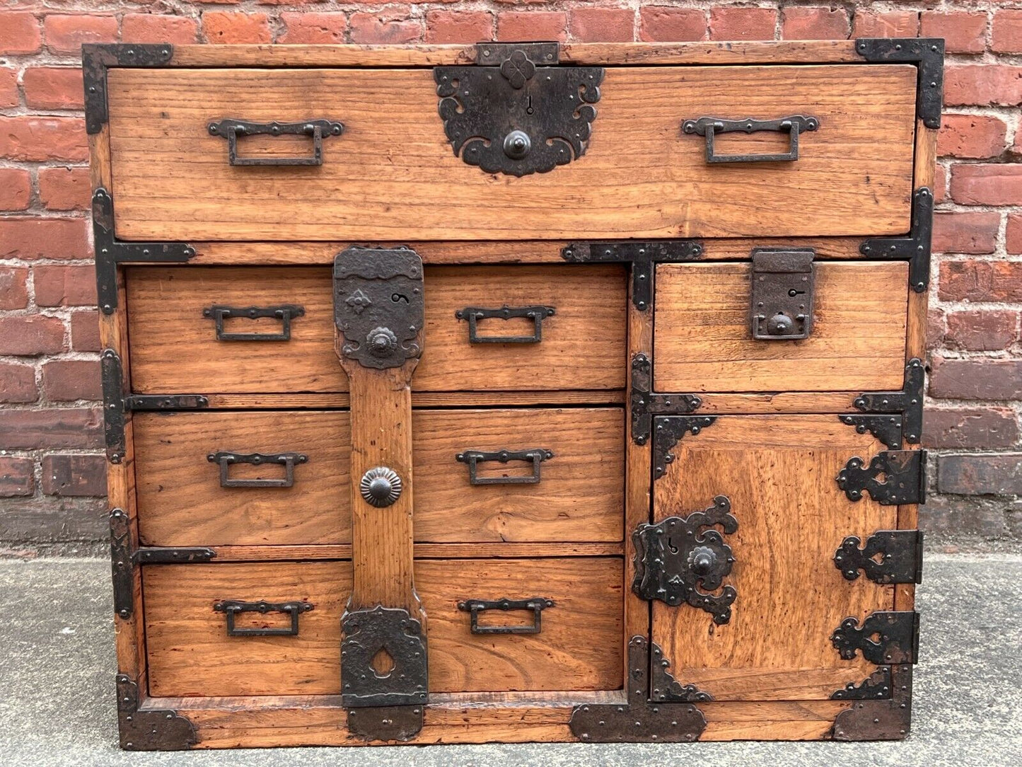 Antique Japanese Late Edo (c. 1850) Nagoya Kiri Kodansu Personal Tansu 30"W