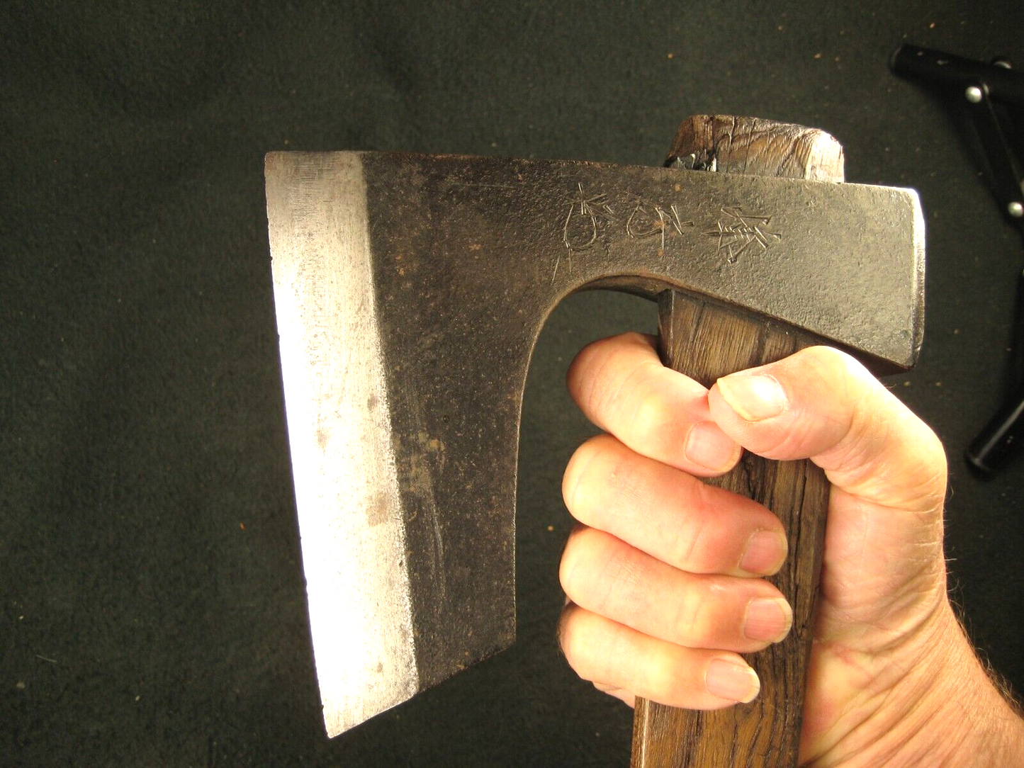 Japanese Vintage Signed Tool Hand Forged Laminated Samurai Steel Masakari Ax
