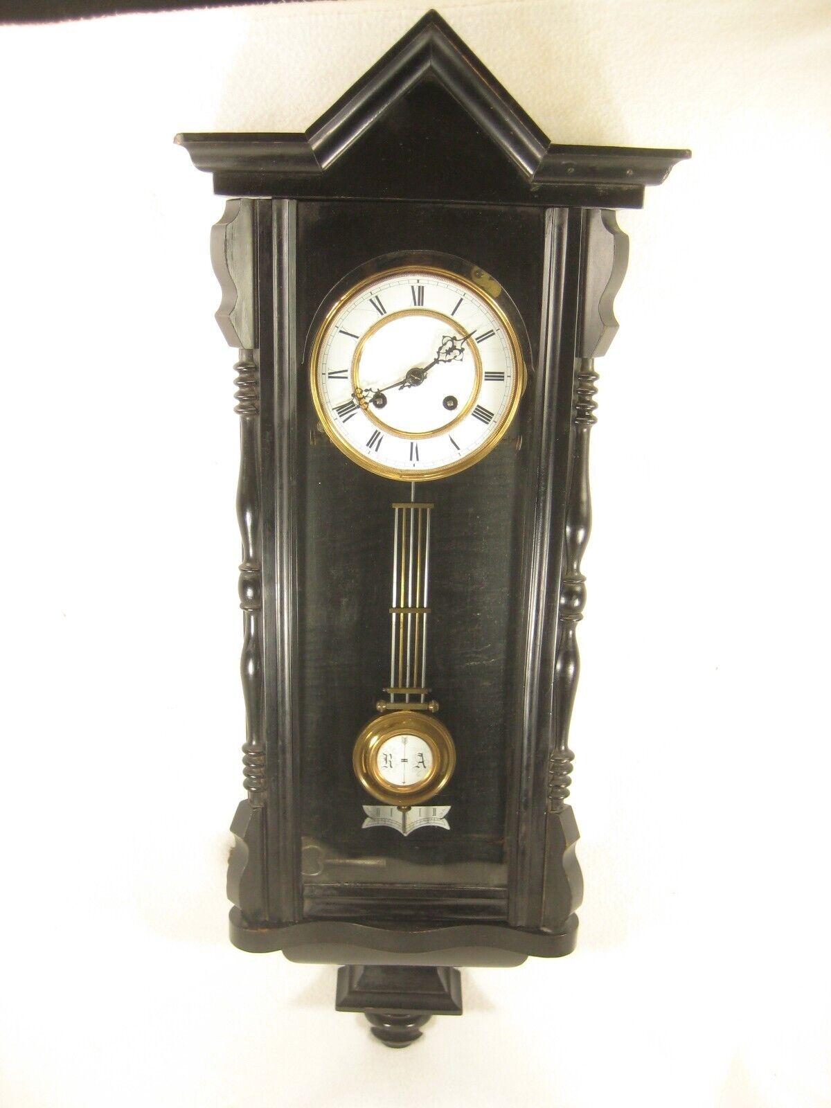 Antique Schultz Marke (C.1881) Viena Regulator Long Wall Clock