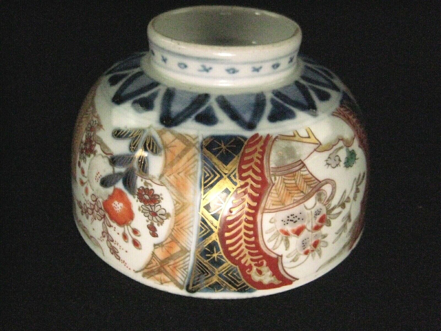 Antique Japanese Set Of 2 (C1880) Signed Lidded Ceramic Imari Bowl Floral 4.5"
