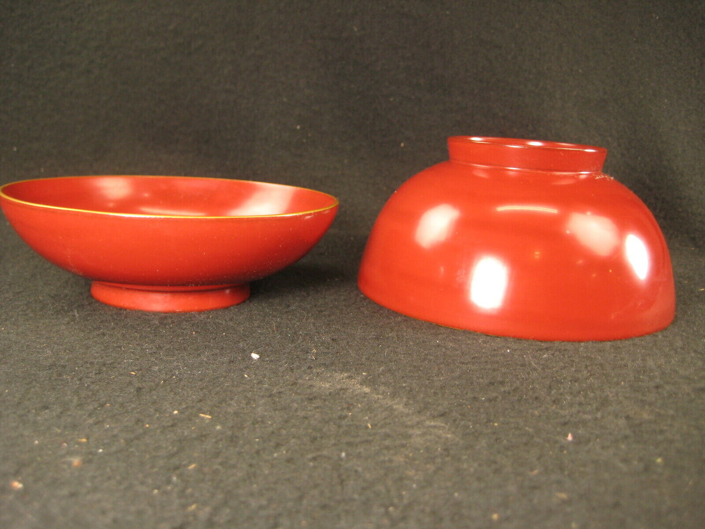 Antique Japanese Meiji Era (C.1880) Lacquer Wooden Lidded Soup / Rice Bowl