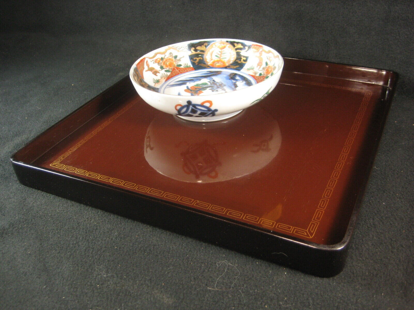 Antique Signed Japanese Taisho Era (C1915)  Wood & Lacquer Obon Ozen Tray