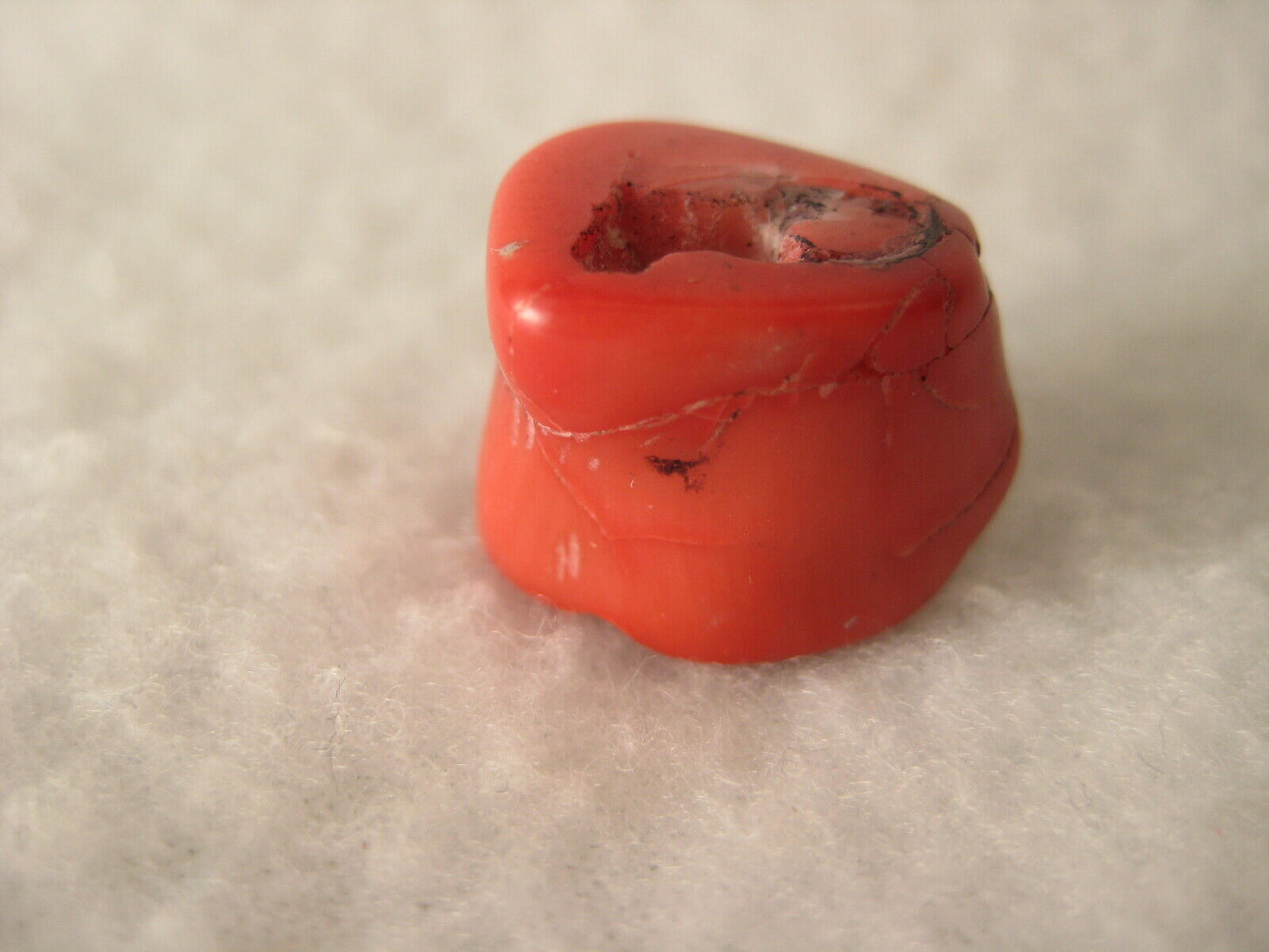 Antique Japanese Meiji Era Natural Red Coral Ojime Bead