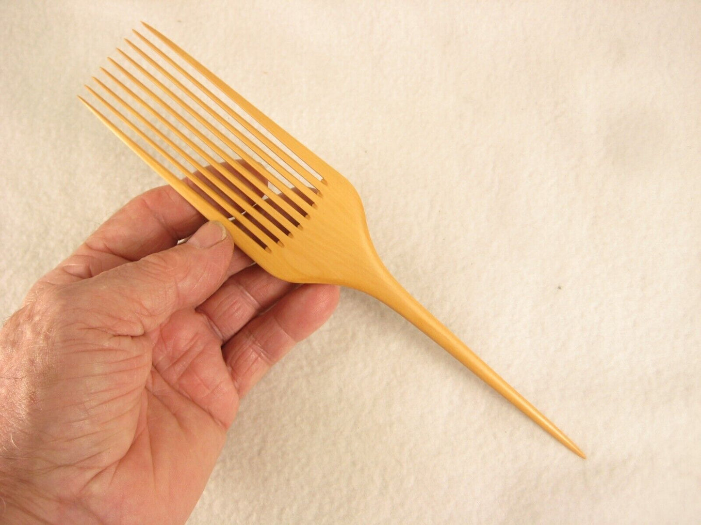 Japanese Antique (C.1910) Meiji Era Signed Boxwood Kanzashi Comb Hair Piece