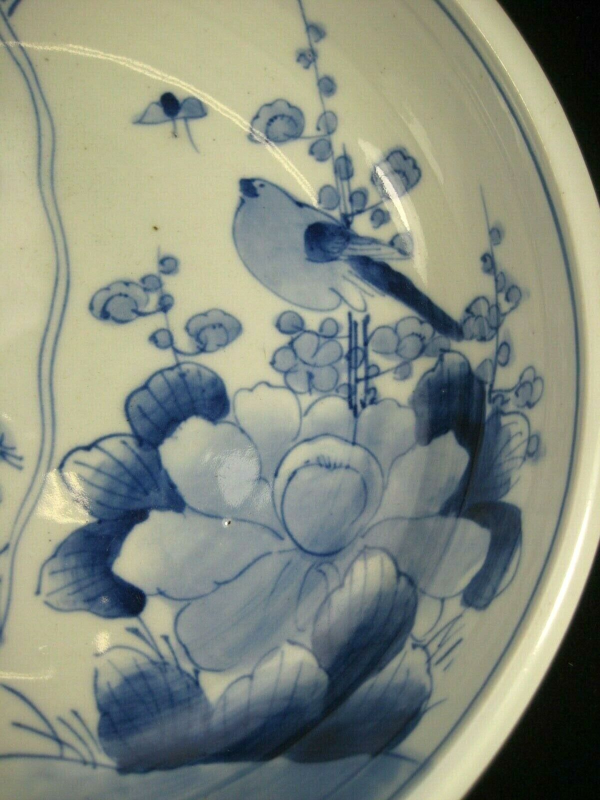 Antique Japanese Meiji Era C. 1880 Imari Ceramic Bowl Floral Bird & Scenic