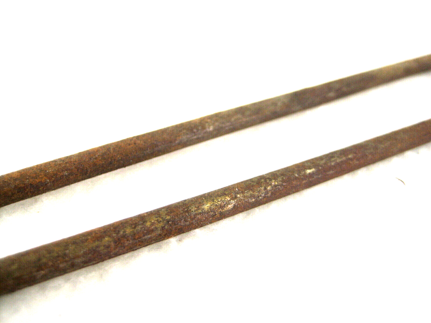Antique Japanese (C1860) Chado Hibashi Fire Chopstick Scast Iron Rolled Leaf 10"