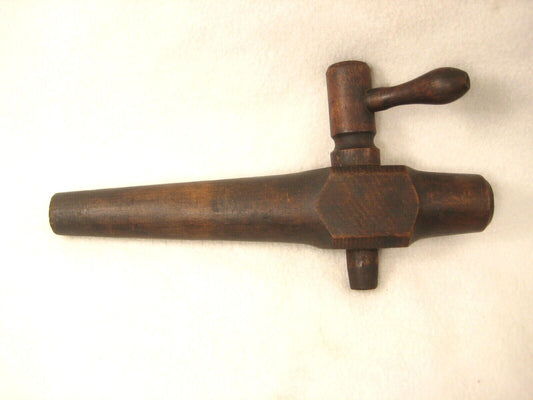 Antique Wooden Beer Barrel Wine Keg Bung Spigot Spout Tap Wood Faucet