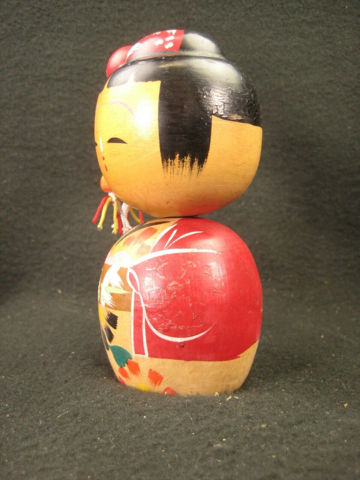 Vintage Japanese Showa Era (C.1950) Wooden Kokeshi Doll With Extra 2 Dolls