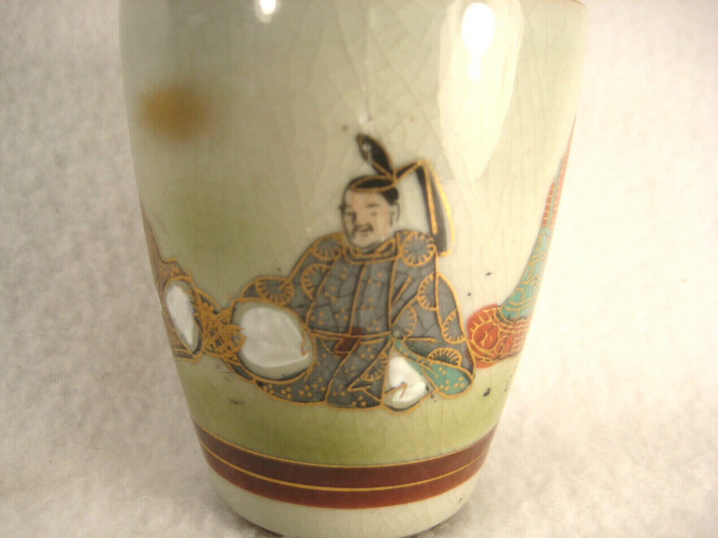 Vintage Japanese Cup Guinomi Sake Kutani Wear Heikei Monogatari Taira Clan