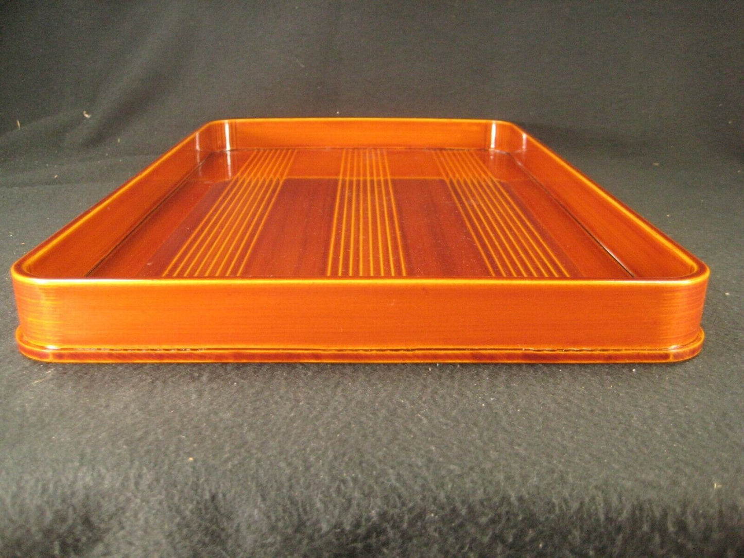 Vintage Japanese Hand Crafted Wood Hida Shunkei Lacquer Tray 18 X 11 1/4"