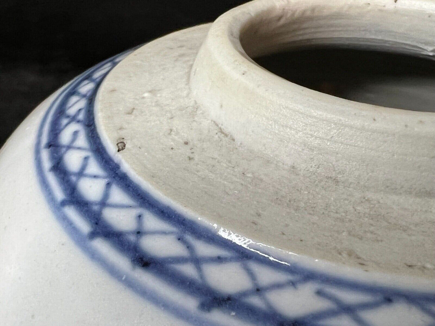 Antique Chinese Qing 19Th Century Cobalt Blue & White Jar Peonies 5.5"