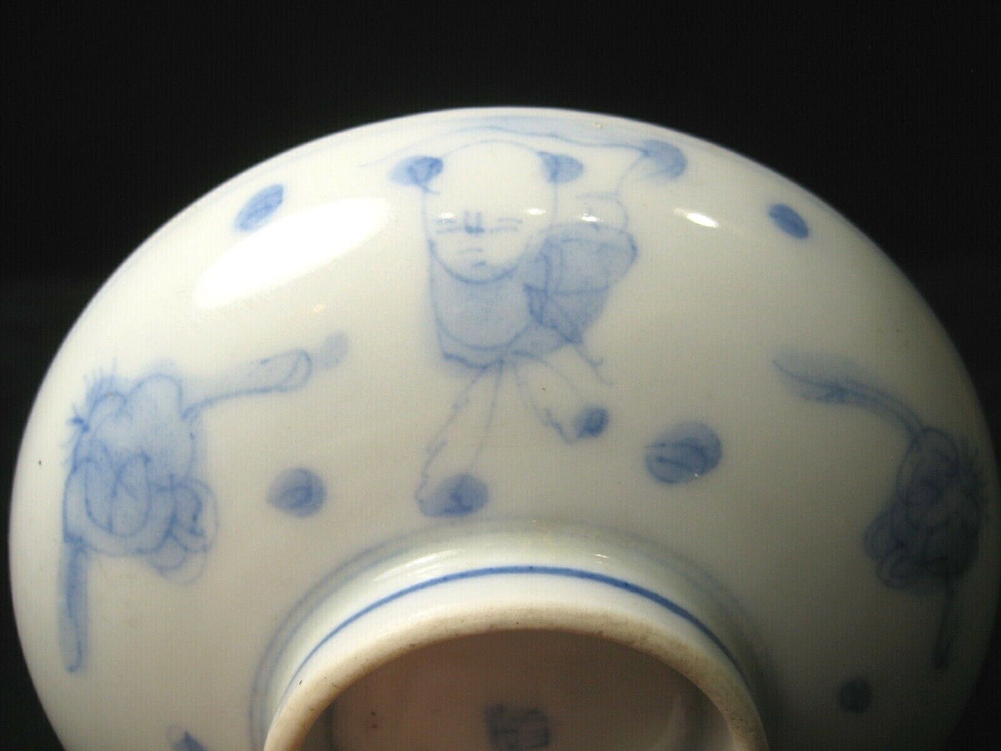 Antique Japanese Edo Era c1860 Imari Ceramic Kashizara Dish Blue & White 4"