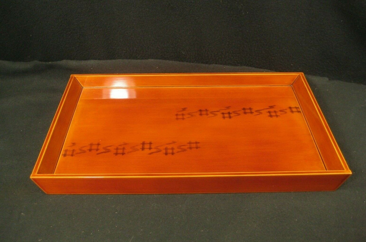 Vintage Japanese Hand Crafted Wood Hida Shunkei Lacquer Obon Serving Tray