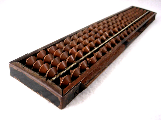 Antique Japanese Abacus Professional 115 Wooden Bead 23 Decimal Soroban 13"