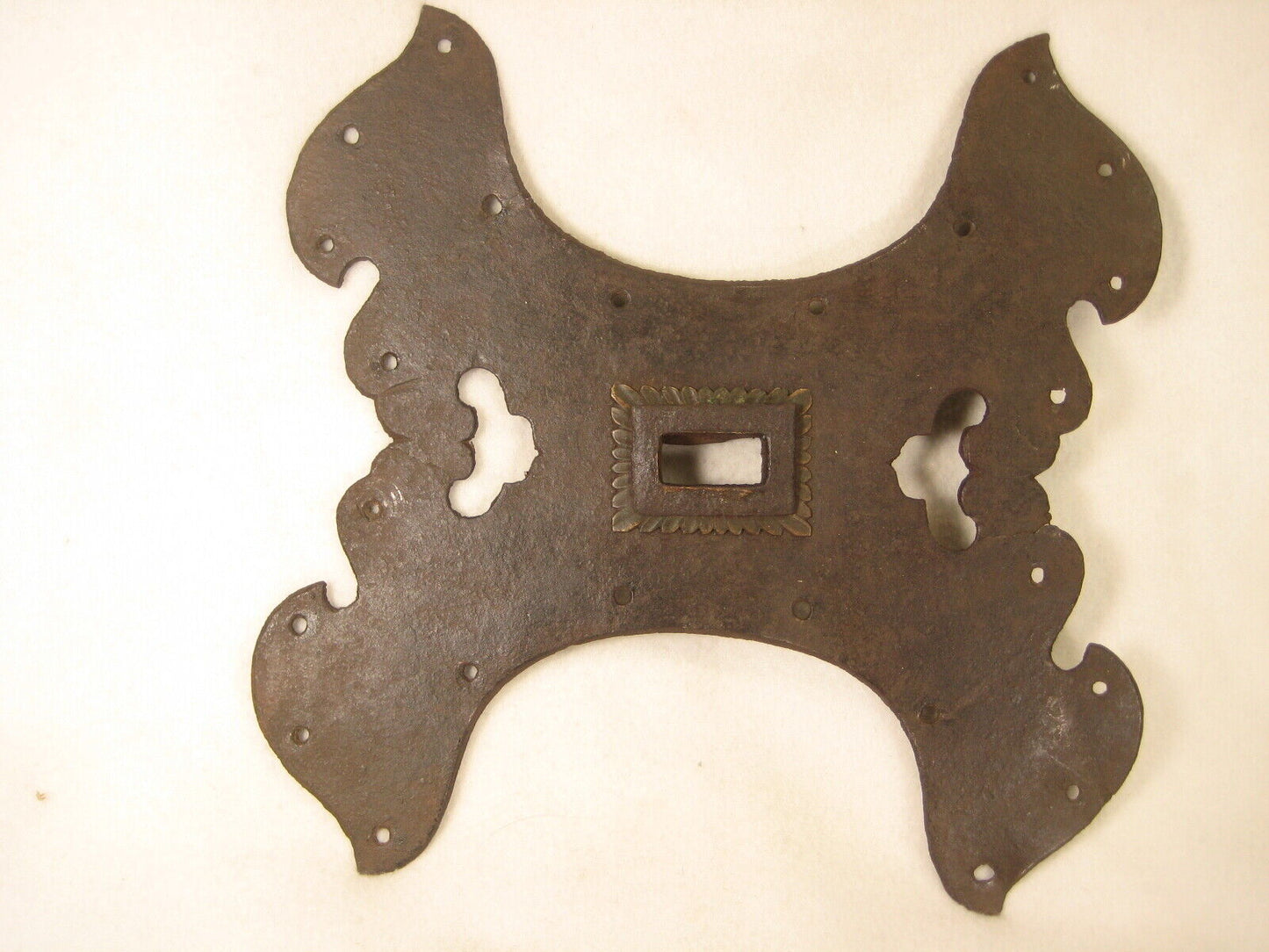 Antique Japanese Edo Era (C. 1700) Forged Iron Warehouse Door  Lock Plate