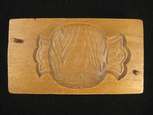 Vintage Japanese Hand Carved Wooden Kashigata Cake Mold Golden Mallet Of Daikoku