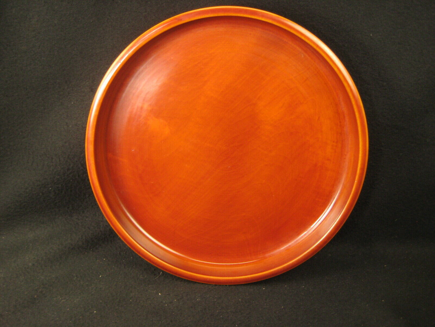 Vintage Japanese Hand Crafted Wood Hida Shunkei Lacquer Kashizara Round Tray