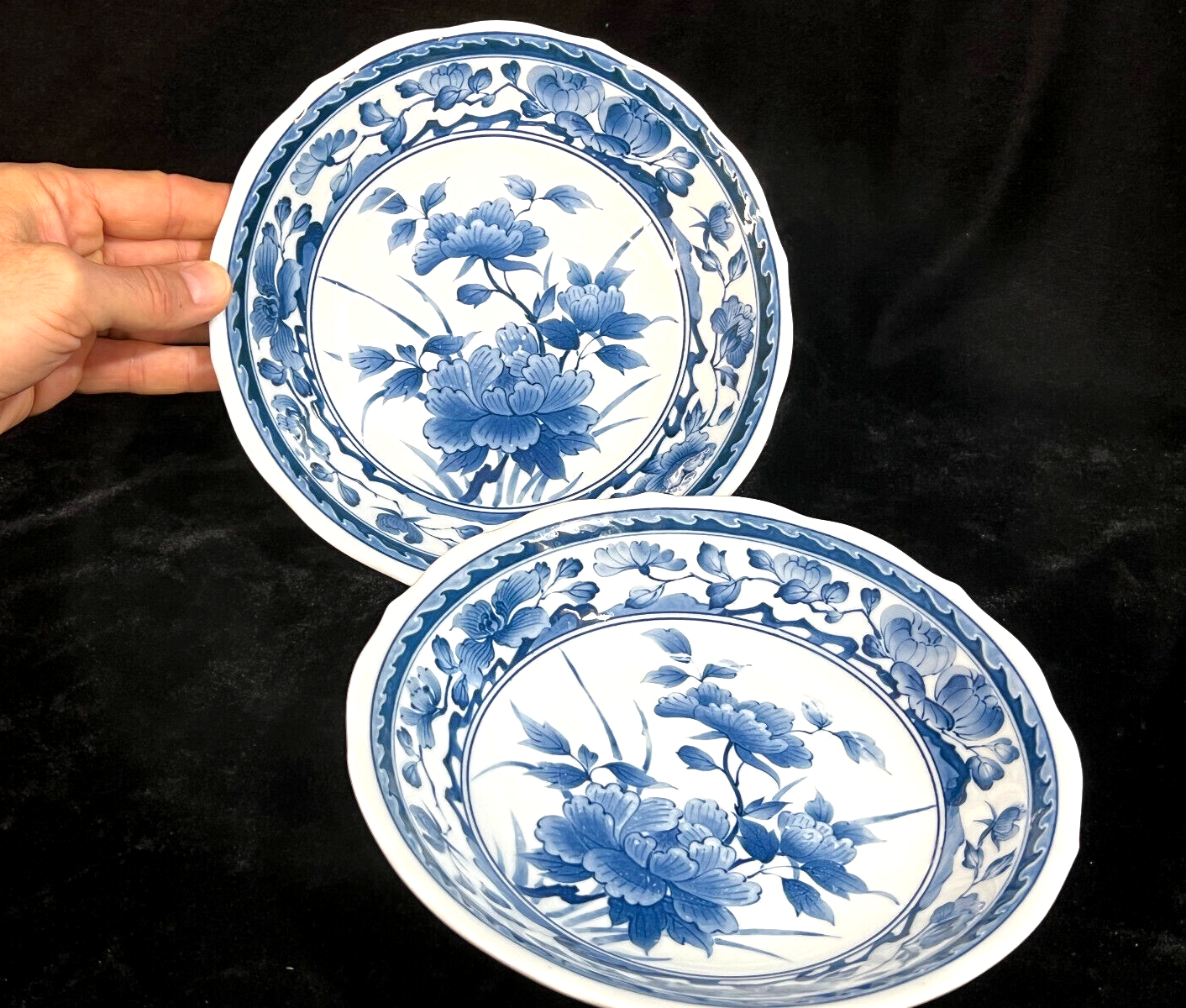 Vintage blue sales and white dishes