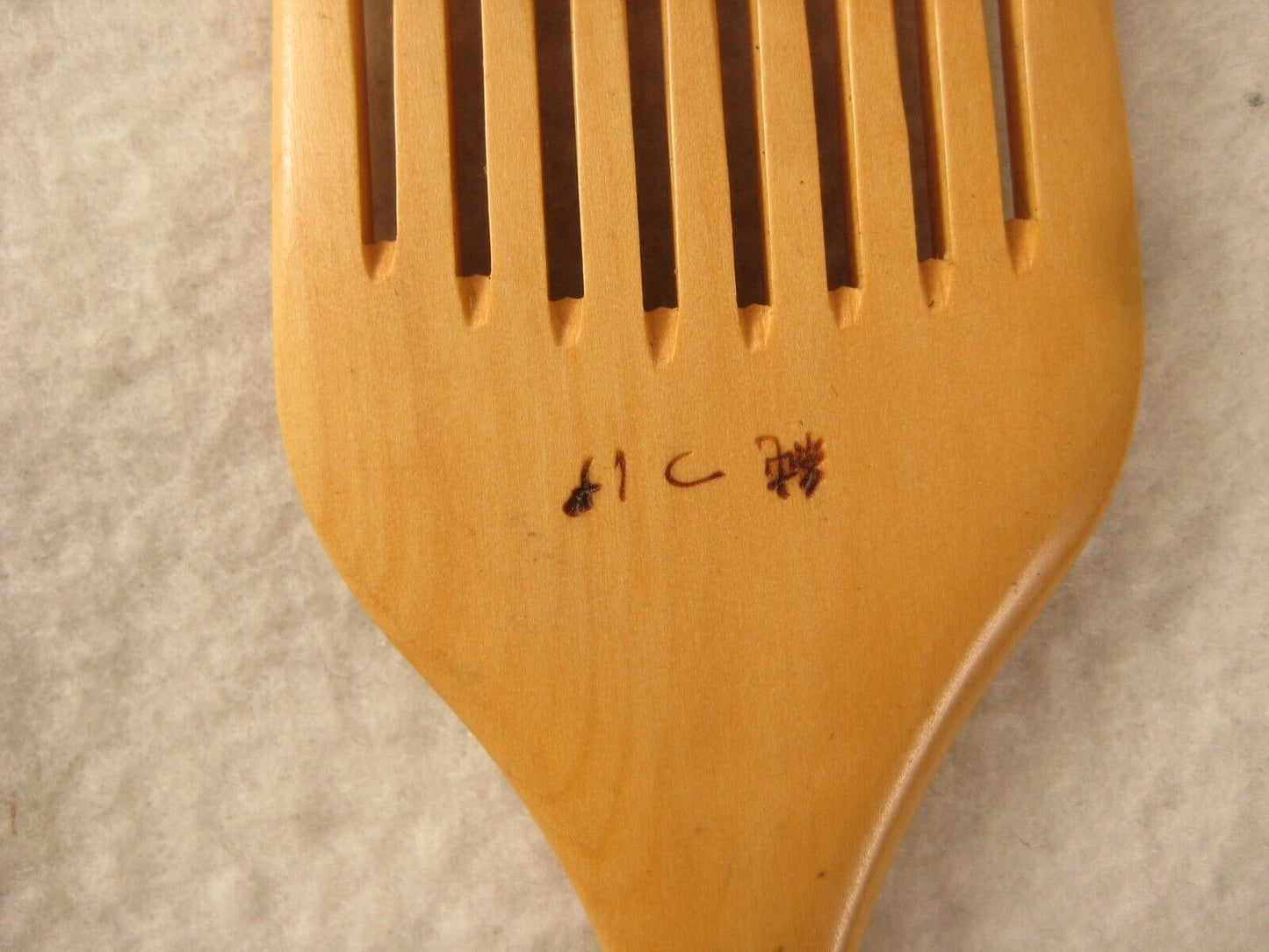 Japanese Antique (C.1910) Meiji Era Signed Boxwood Kanzashi Comb Hair Piece