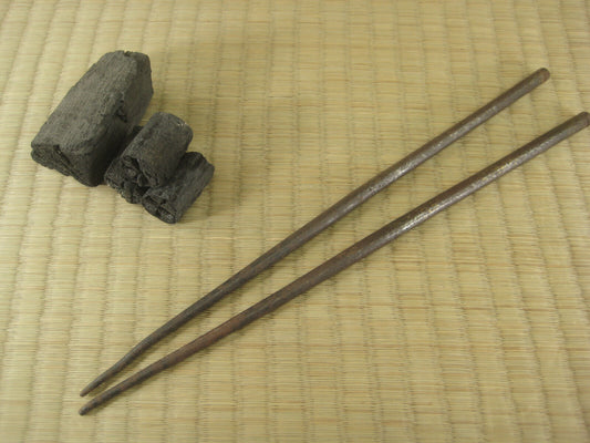 Antique Japanese (C1860) Chado Hibashi Fire Chopstickscast Iron 11"