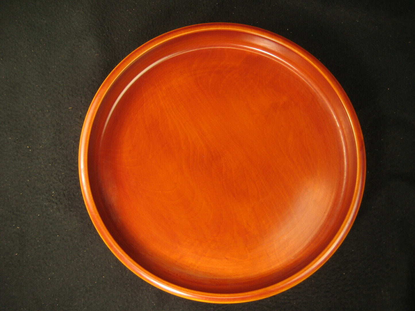 Vintage Japanese Hand Crafted Wood Hida Shunkei Lacquer Kashizara Round Tray