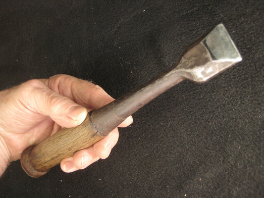 Vintage Japanese Signed Tool Laminated Forged Iron Blade Nomi Chisel Red Oak