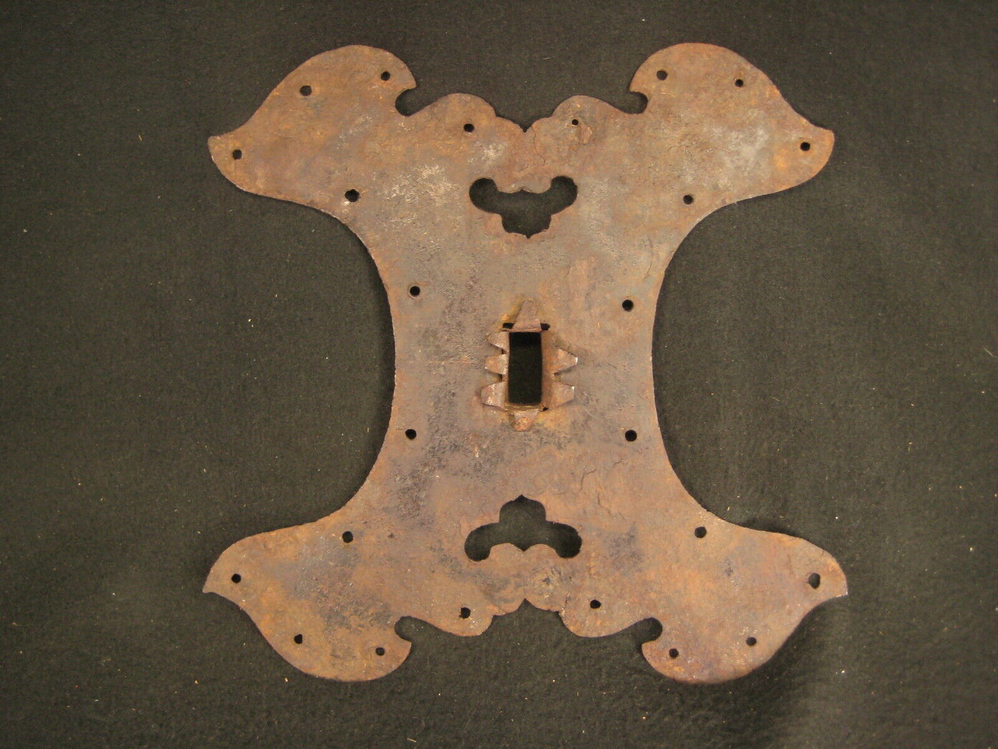 Antique Japanese Edo Era (C. 1700) Forged Iron Warehouse Door  Lock Plate