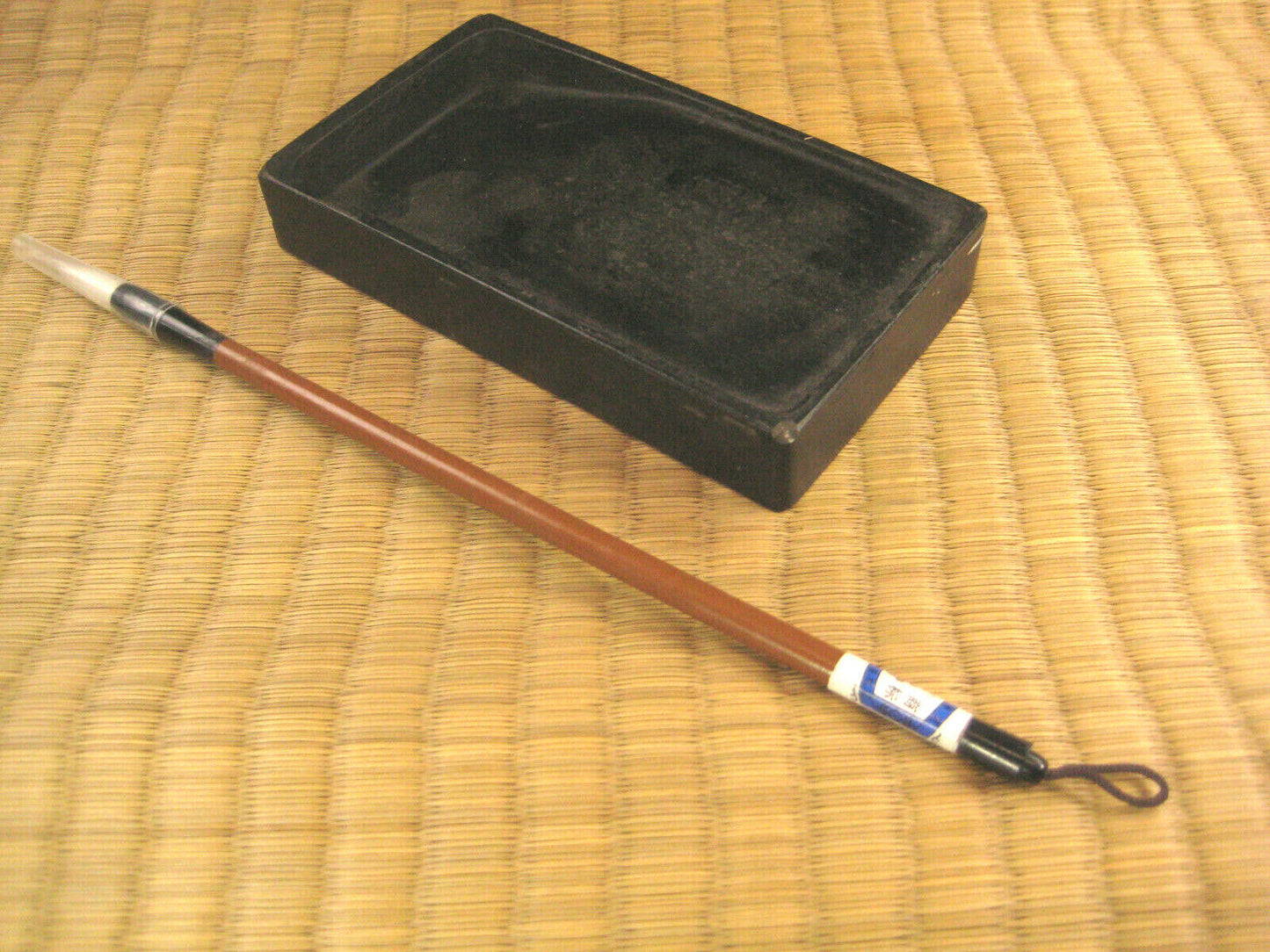 Antique Japanese Calligraphy Inkstone & Brush SetSuzuri Set