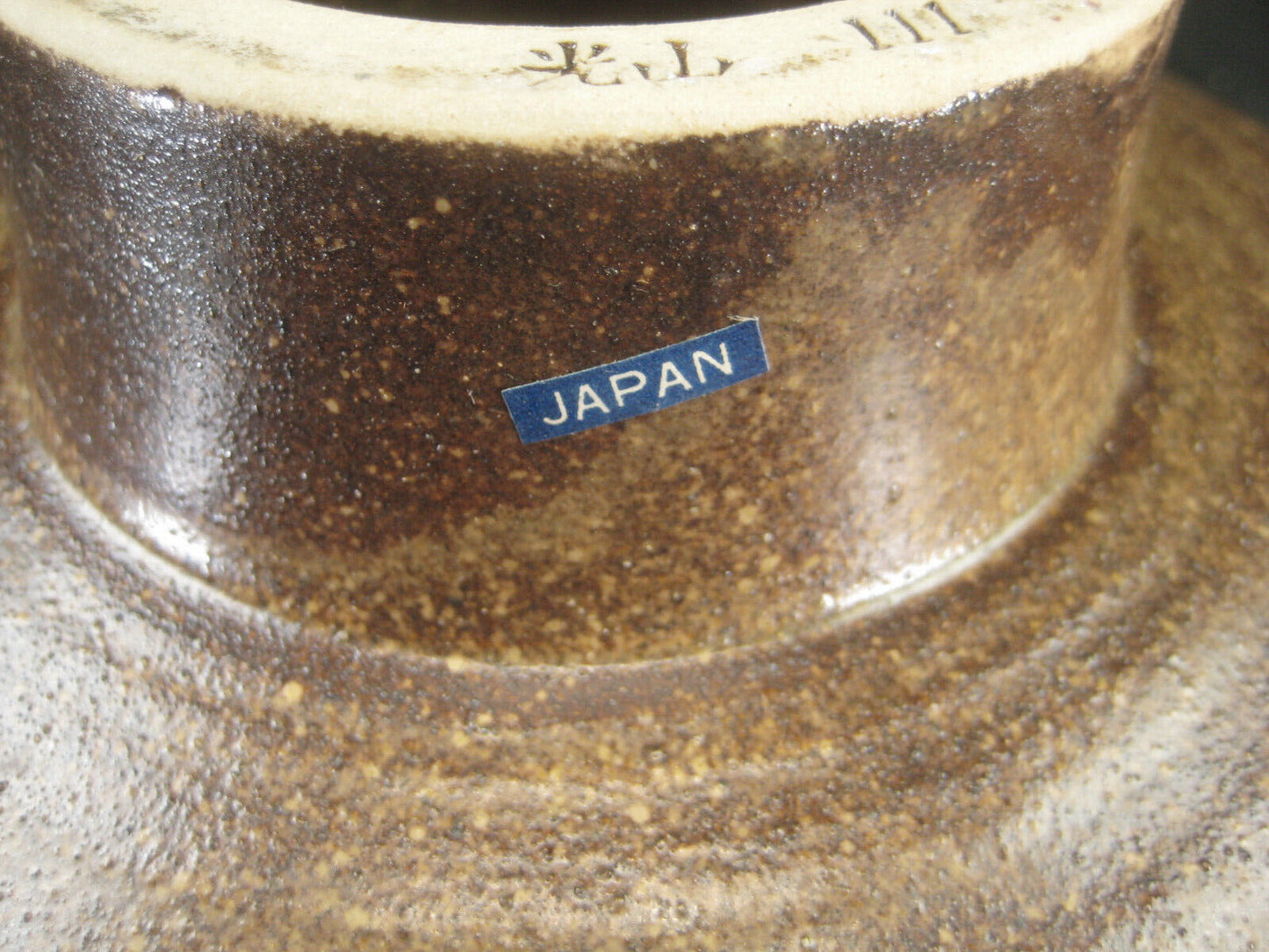 Japanese Ceramic Ikebana Vase With Kenzan Flower Frog Attached By Mizuyama 9"