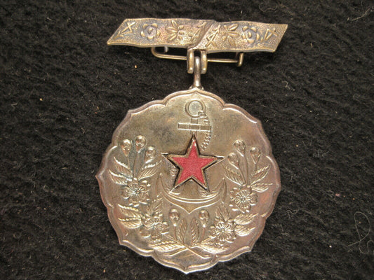 Antique Japanese Ww2 Sterling Silver Medal Patriotic Women'S Association Badge
