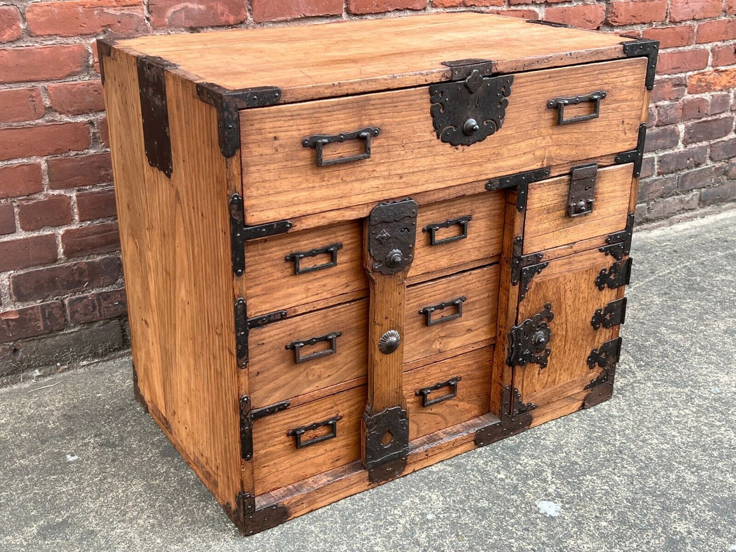 Antique Japanese Late Edo (c. 1850) Nagoya Kiri Kodansu Personal Tansu 30"W